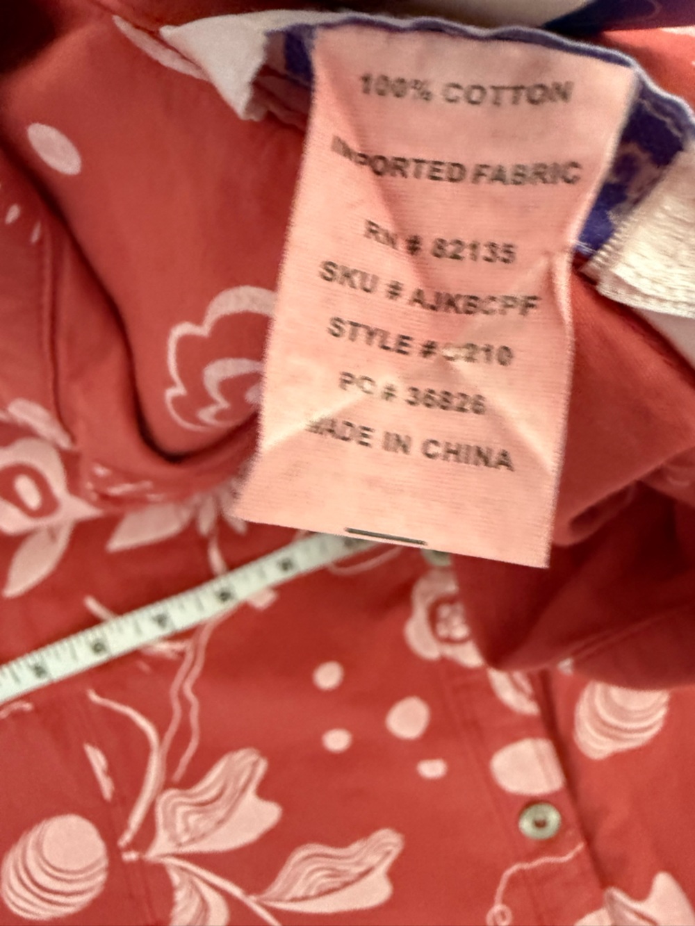 fresh produce Red Floral Button-Up pacific broad cloth jacket NWT size large - Picture 7 of 8